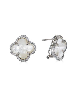 Belpearl Belpearl Silver Freshwater Pearl Cz Earrings