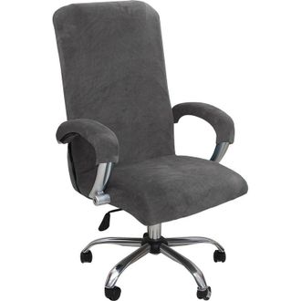 OEM Funda De Terciopelo Para Silla De Oficina, Funda El&aacute;stica Con Reposabrazos, Funda Universal Para Sillas De Oficina De Respaldo Alto, Lavable, Gris, Ex