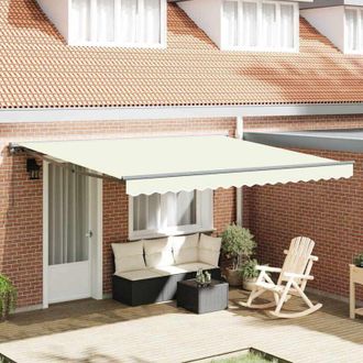 vidaXL Toldo Retr&aacute;ctil Manual Crema 400x300 Cm Tela Vidaxl