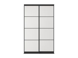 Vente-Unique Puertas de armario correderas de acero - Negro y vidrio templado transl&uacute;cido - Alt. 250 x An. 130 cm - ATERMA