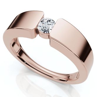 Pompeii3 Mens 1/4Ct Diamond Solitaire Wedding/Anniversary Ring 14k Gold or Pt Lab Grown