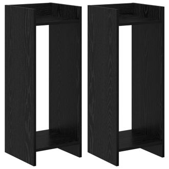 vidaXL Soporte De Plantas 2 Pcs Roble Negro 30 X 30 X 80 Cm Vidaxl