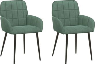 vidaXL Sillas De Comedor 2 Uds. Terciopelo Verde Mar 57 X 50 X 85 Cm Vidaxl