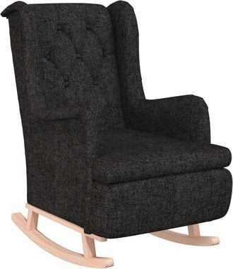 vidaXL Sill&oacute;n Con Patas Mecedoras Madera Caucho Terciopelo Negro Vidaxl