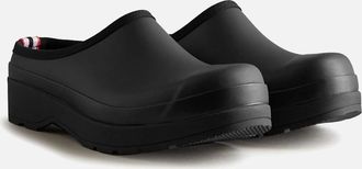 Hunter Mens Hunter Play Clog Rubber Mens Black Garden Shoes - Size: 10