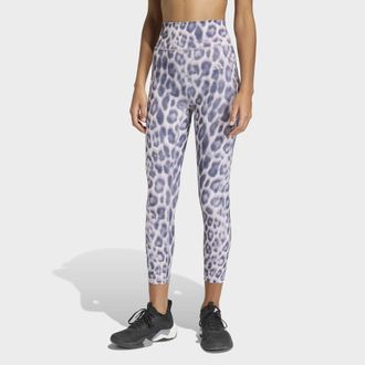 adidas Trainingstights ADIDAS PERFORMANCE OPTIME ESSENTIALS WORKOUT LEOPARD 7/8 LEGGINGS, Damen, Gr. XXL, N-Gr, ice lila, shadow navy, normal, gr., Obermater