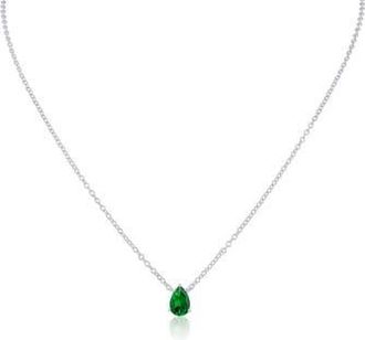 Kenneth Jay Lane Pear Pendant Necklace in Green/Silver at Nordstrom Rack