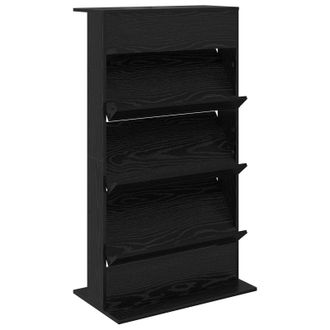 vidaXL Estante De Revistas Con Estante Roble Negro 70 X 41 X 126 Cm Vidaxl