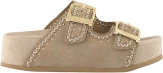 Colors Of California Platform Sandaal - Dames - Sandalen - Beige - 40 EU - Leer - Schoenen