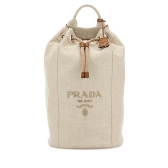 Prada Sand Canvas Backpack