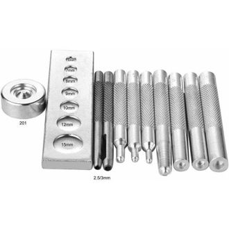 OEM Juego De 11 Herramientas Para Trabajar El Cuero: Para Colocar Remaches Y Broches, Perforar Y Hacer Agujeros. Para Pasatiempos Y Proyectos De Bricolaje
