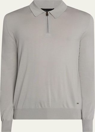 Brioni Mens Wool Quarter-Zip Sweater