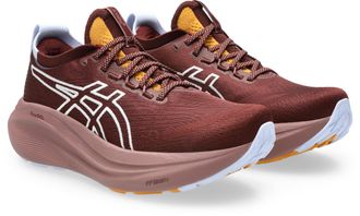 Asics Laufschuh ASICS GEL-NIMBUS 27 TR, Damen, Gr. 38, beige (nature bathing, dunkelrot planet), Textil, Schuhe Laufschuh