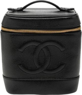 Chanel Pre-owned Vanity Bag - Dames - Vintage Handtas - Zwart - ONE Size - Leer - Vintage
