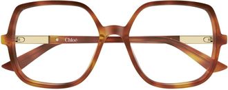 Chlo&eacute; Glasses, female, Brown, Size: 54 MM Geometric Optical Frame