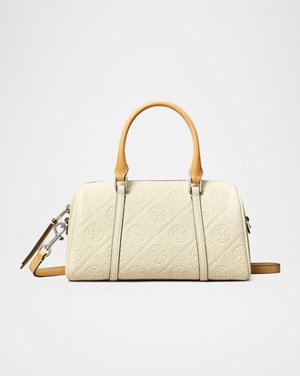 Tory Burch T Monogram Soft Pebbled Mini Barrel Bag