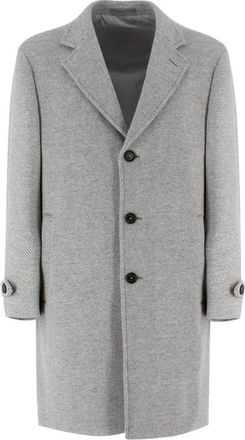 Eleventy Klassieke Single Breasted Jas - Heren - Mantel - Grijs - XL - Wol - Jassen