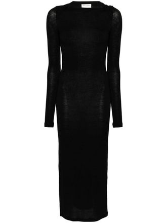 Saint Laurent Wool Blend Long Lápiz Vestido
