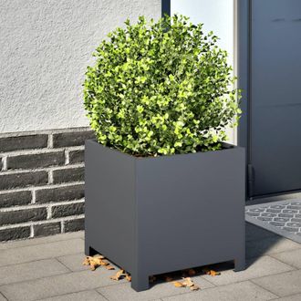 Berkfield Home Garden Planters 2 pcs Anthracite 40x40x40 cm Steel in Black | Size: 40 x 40 x 40 cm