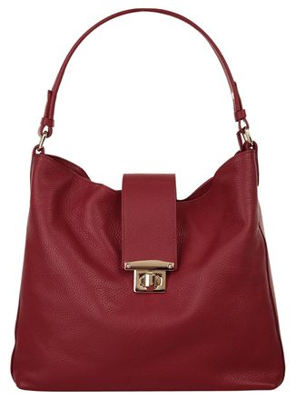 Samantha Look Shopper SAMANTHA LOOK, Damen, Gr. B/H/T: 37cm x 31cm x 16cm onesize, rot (bordeaux), Leder, unifarben, Taschen Shopper, echt Leder, Made in Italy