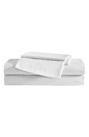 Vera Wang Etched Stripe Cotton Sheet Set in Light Grey at Nordstrom Rack, Size Queen