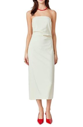 endless rose Strapless Midi Dress in Cream at Nordstrom, Size X-Small