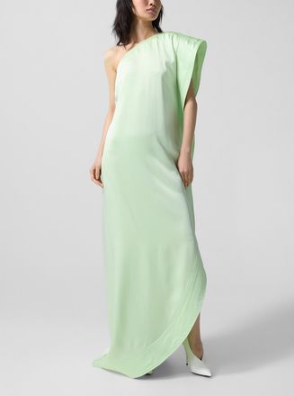Stella McCartney Womens Reversed satin long asymmetrical dress
