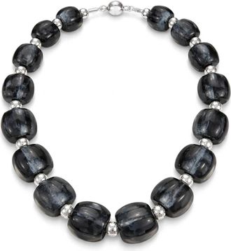 Gold & Honey Womens For After Hours Beaded Lucite Necklace In Onyx