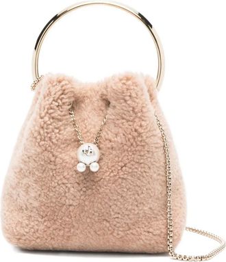 Jimmy Choo London Borsa tote Bon Bon con manico ad anello e perle - Toni neutri