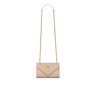 Saint Laurent Tassen, Dames, Beige, ONE Size, Leer, Envelope Small Bag