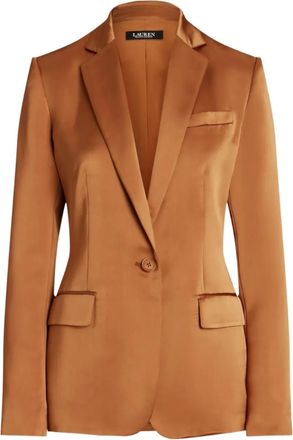 Lauren Ralph Lauren Satynowa marynarka Straight Fit - Bruin