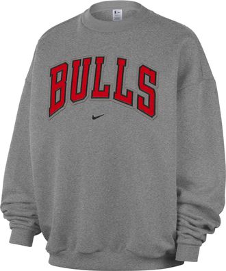 Nike Mens Chicago Bulls Standard Issue Fleece Crew in Grey | II5151-063