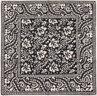 Toteme Silky Scarves, female, Black, Size: ONE SIZE Patterned Bandana Scarf