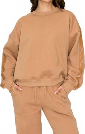 Knit Riot Stride Track Sweatshirt In Mocha