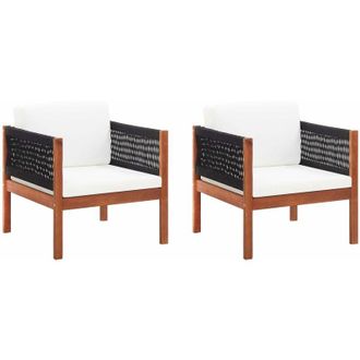 vidaXL Sillas De Jard&iacute;n 2 Unidades Madera Maciza De Acacia Vidaxl