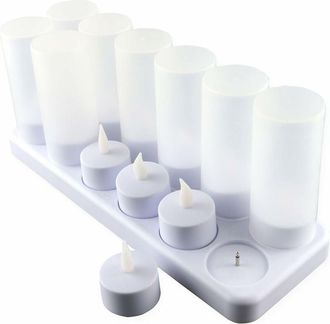OEM Juego De 12 Velas Con Efecto De Llama Parpadeante, De Pl&aacute;stico Abs, Recargables Por Usb, Ideales Para Decoraci&oacute;n Navide&ntilde;a Y De Bodas