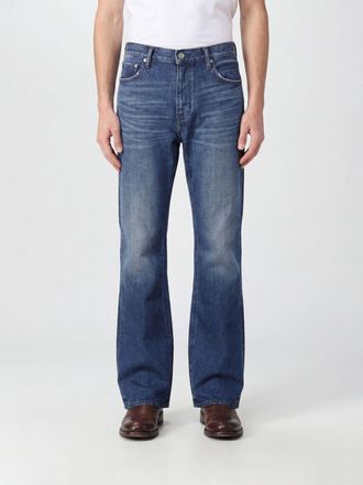 Purple Jeans a zampa in denim di puro cotone con design a cinque tasche