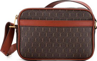Saint Laurent Le Monogramme Camera Bag Monogram All Over Coated Canvas and Leather Small crossbody bag - Bruin