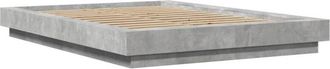 vidaXL Vidaxl - Bed Frame with led Lights without Mattress Concrete Grey 135x190cm