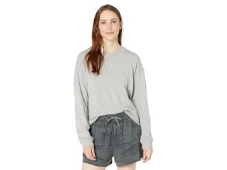 Splendid Super Soft French Terry Pullover Sweatshirt Womens Clothing Heather Grey : SM (Womens 2-4), Terry/Spandex/Modal