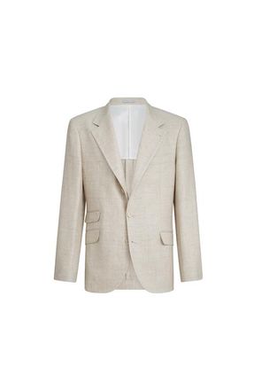 Brunello Cucinelli Hopsack deconstructed blazer in Sand at Nordstrom, Size 52 It