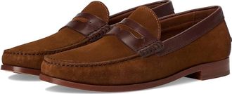 Johnston & Murphy Baldwin Penny Mens Shoes Snuff Waxed English Suede/Brown Full Grain : 10.5 M, Leather