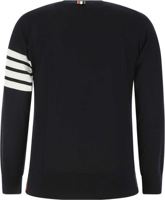 Thom Browne Mens Sweater Navy Virgin Wool