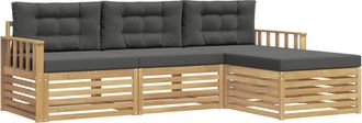 vidaXL Conjunto De Sof&aacute;s De Exterior 4 Uds. Blanco Y Antracita Vidaxl