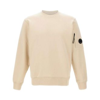 C.P. Company Sweatshirts, male, Beige, Size: 2XL Diagonal Raised Fleece Sweatshirt
