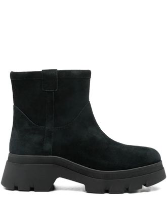 Geox 50mm suede zip boots - Black