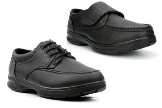 Generic Mens Wide Fit Shoes Mens Lightweight Shoes Touch Fasten Size 8 Comfort Shoe Lace Up Size 9 Casual Shoe Super Lightweight Wide Fitting Sizes 7-12 Black