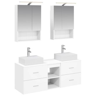 vidaXL Juego De Muebles De Ba&ntilde;o 5 Pcs Blanco Vidaxl
