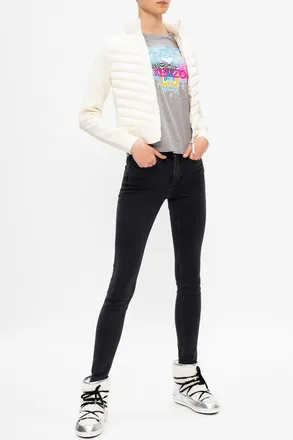 Canada Goose Hybridge Down Front Sweater, Womens, Cream