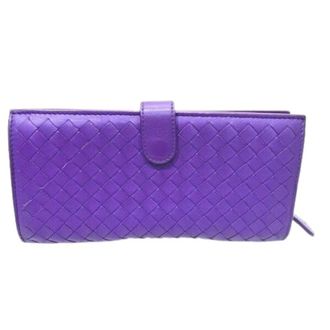 Bottega Veneta Pre-owned Wallets, male, Purple, Size: ONE SIZE Pre-owned Intrecciato Leather Long Bifold Wallet